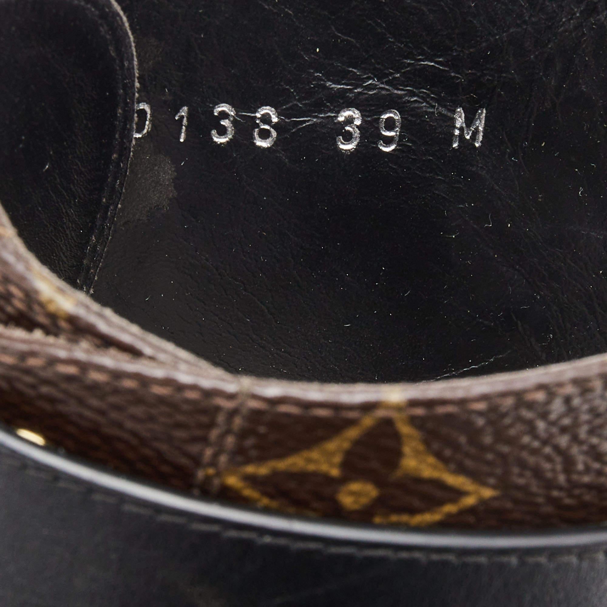Louis Vuitton Brown/Black Monogram Wonderland Ranger Boots Size 39 5