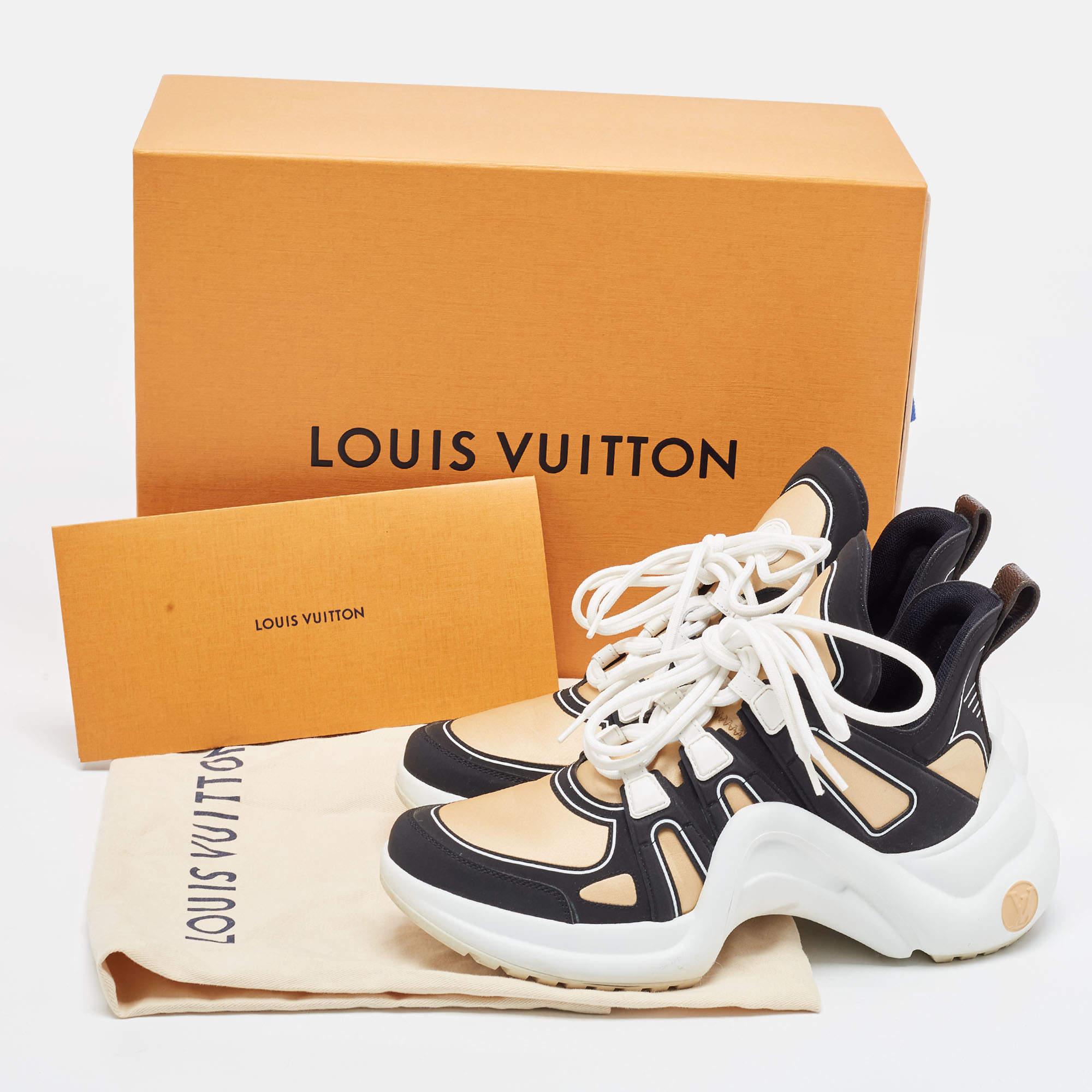 Louis Vuitton Brown/Black Nylon and Leather Archlight Sneakers Size 39 For Sale 1