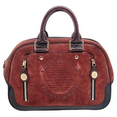 Louis Vuitton Brown/Black Suede And Leather Havana Stamped Trunk GM Bag
