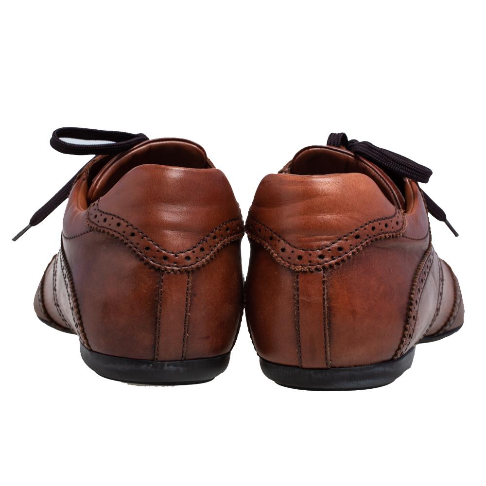 Louis Vuitton Brown Brogue Leather Derby Size 44.5 In Good Condition In Dubai, Al Qouz 2