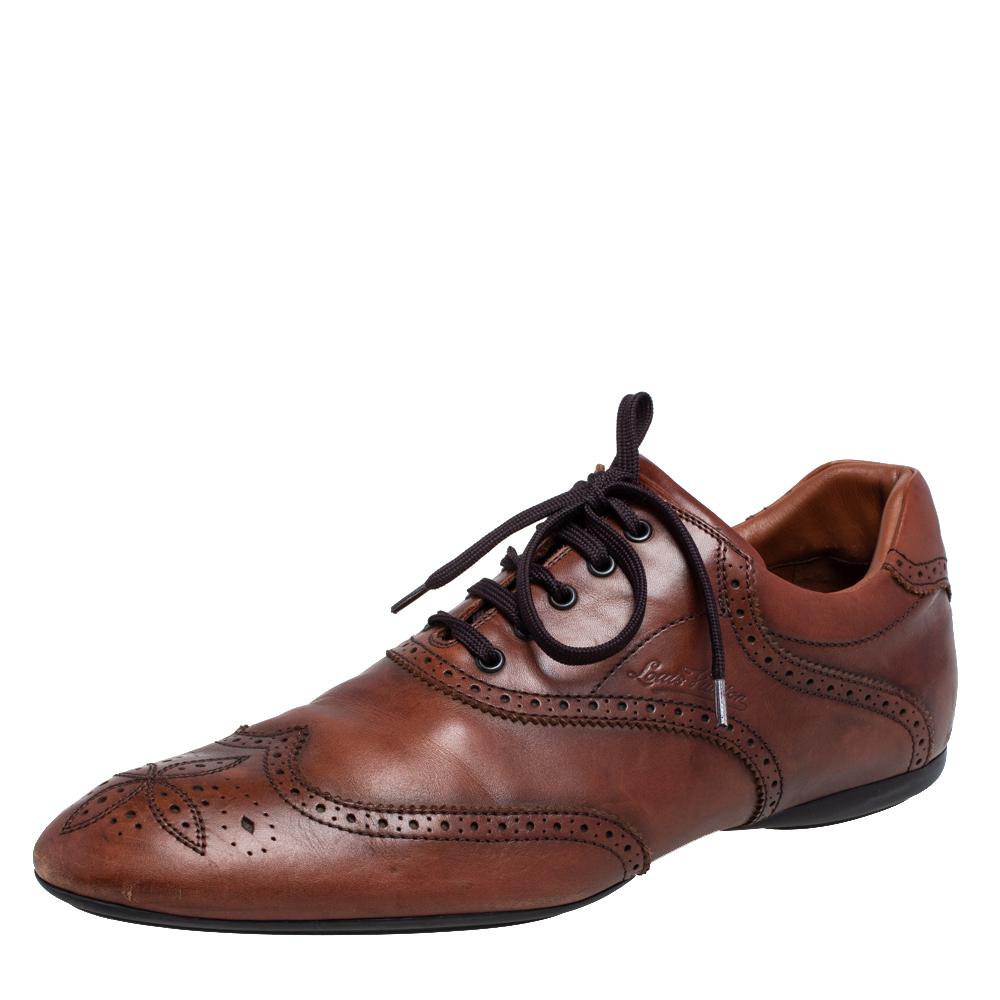 Louis Vuitton Brown Brogue Leather Derby Size 44.5 2