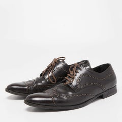 Louis Vuitton Brown Brogue Leather Lace Up Derby Size 41