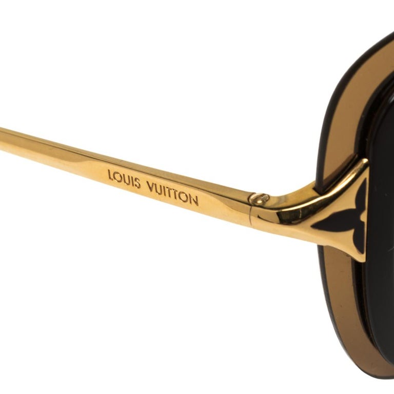 Louis Vuitton Goldtone Metal Frame and Brown Gradient Lenses
