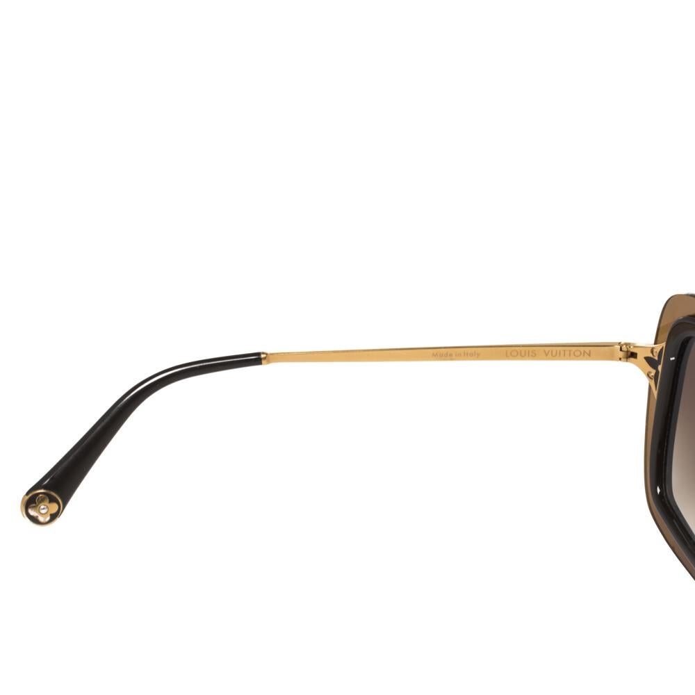 Gray Louis Vuitton Brown/ Brown Gradient Z0323W Poppy Square Sunglasses