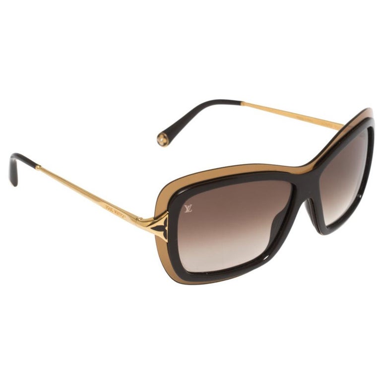 Louis Vuitton Brown/ Brown Gradient Z0323W Poppy Square Sunglasses at  1stDibs