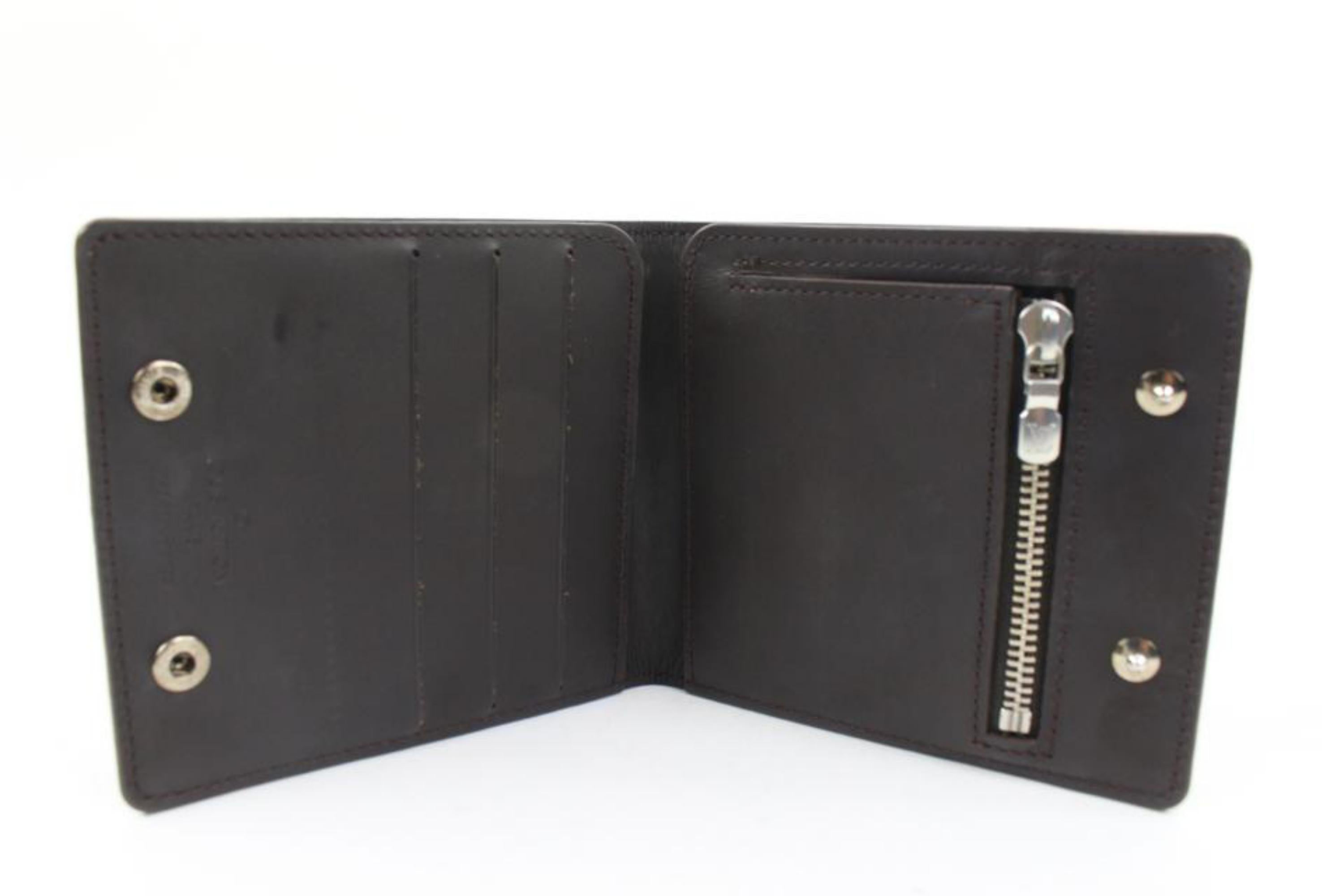 Louis Vuitton Brown Cafe Monogram Glace Compact Men's Wallet Slender Florin 69lv 2