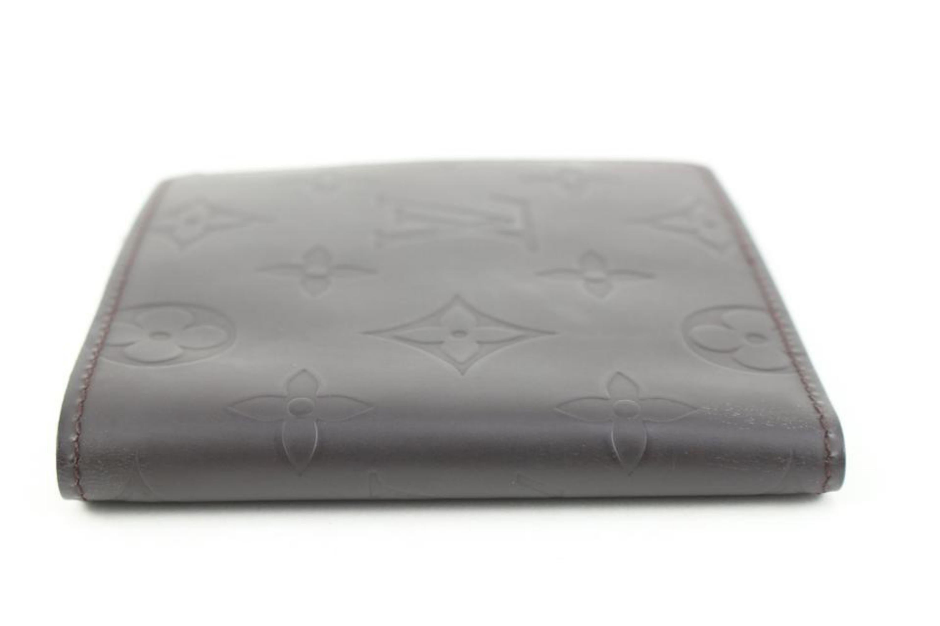 Louis Vuitton Brown Cafe Monogram Glace Compact Men's Wallet Slender Florin 69lv In Good Condition In Dix hills, NY