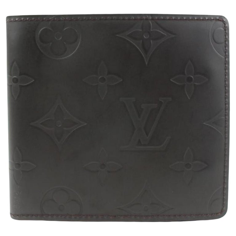 Louis Vuitton Brown Cafe Monogram Glace Compact Men's Wallet Slender Florin  69lv