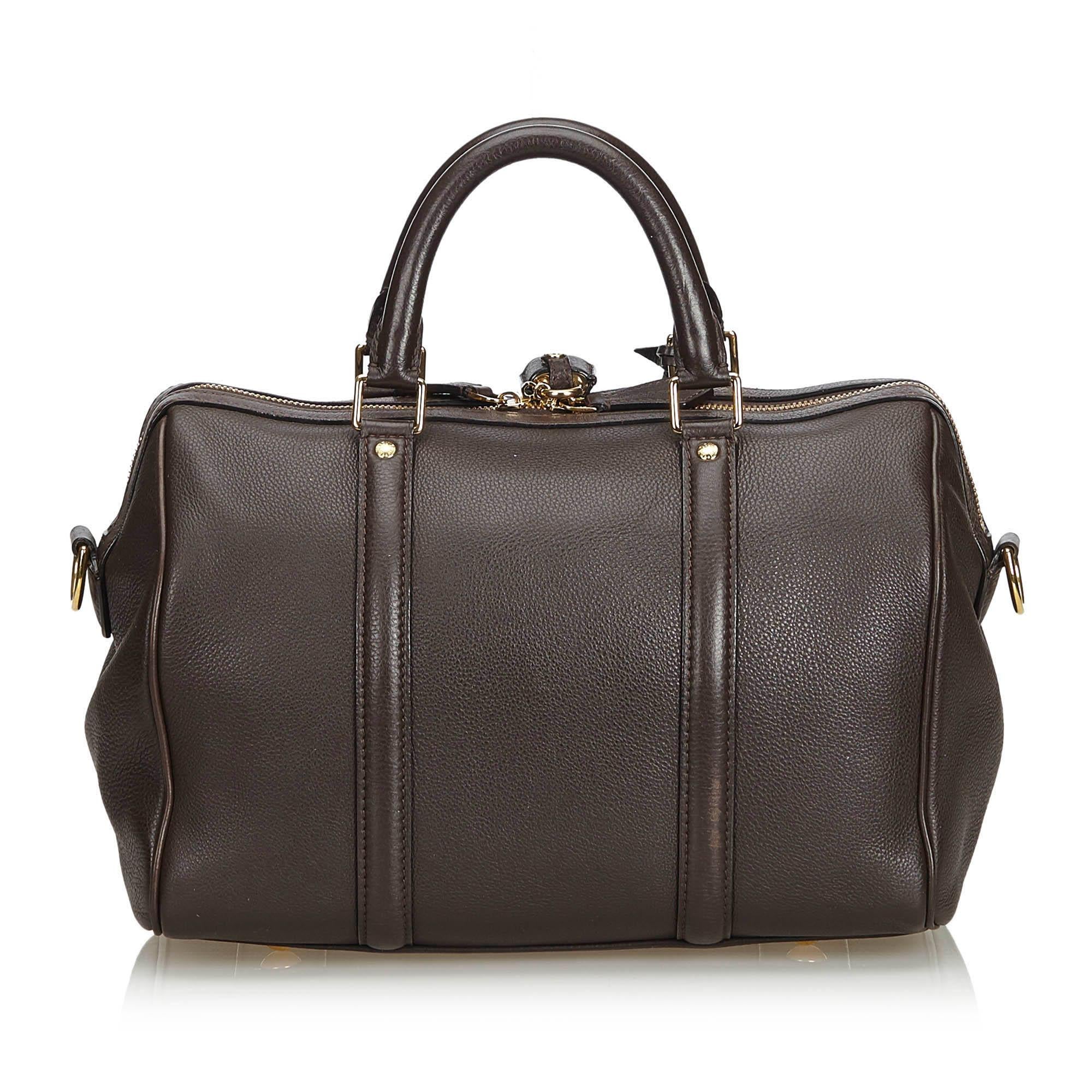 The Sofia Coppola features a leather body, rolled leather handles, a detachable flat leather strap, a clochette, a top zip closure, and interior zip and slip pockets. It carries as B+ condition rating.

Inclusions: 
Dust Bag
Padlock
Key


Louis