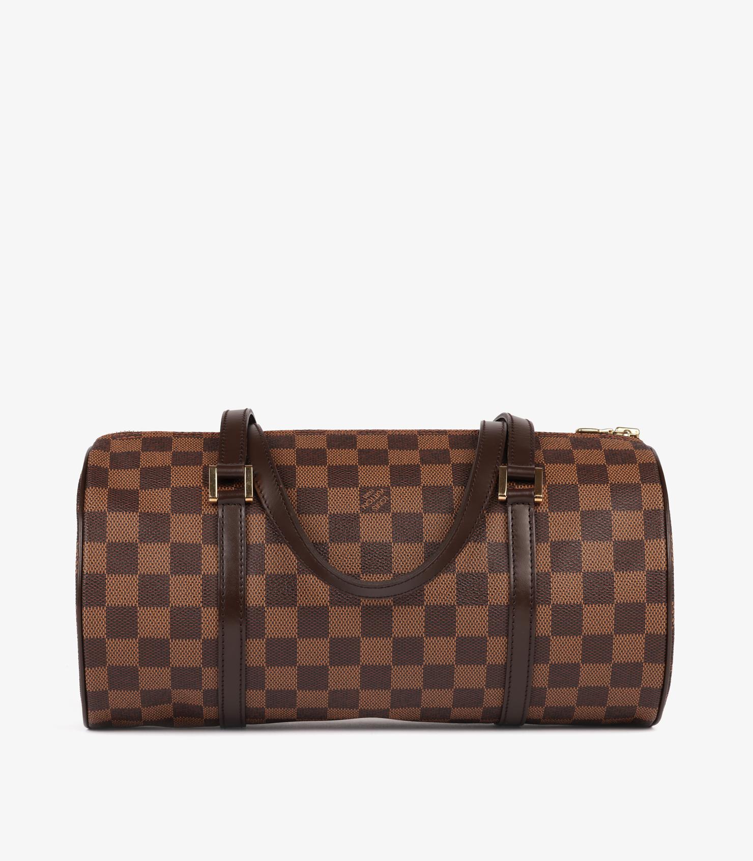 Louis Vuitton Brown Calfskin Leather Vintage Papillon 30 With Pouch For Sale 1