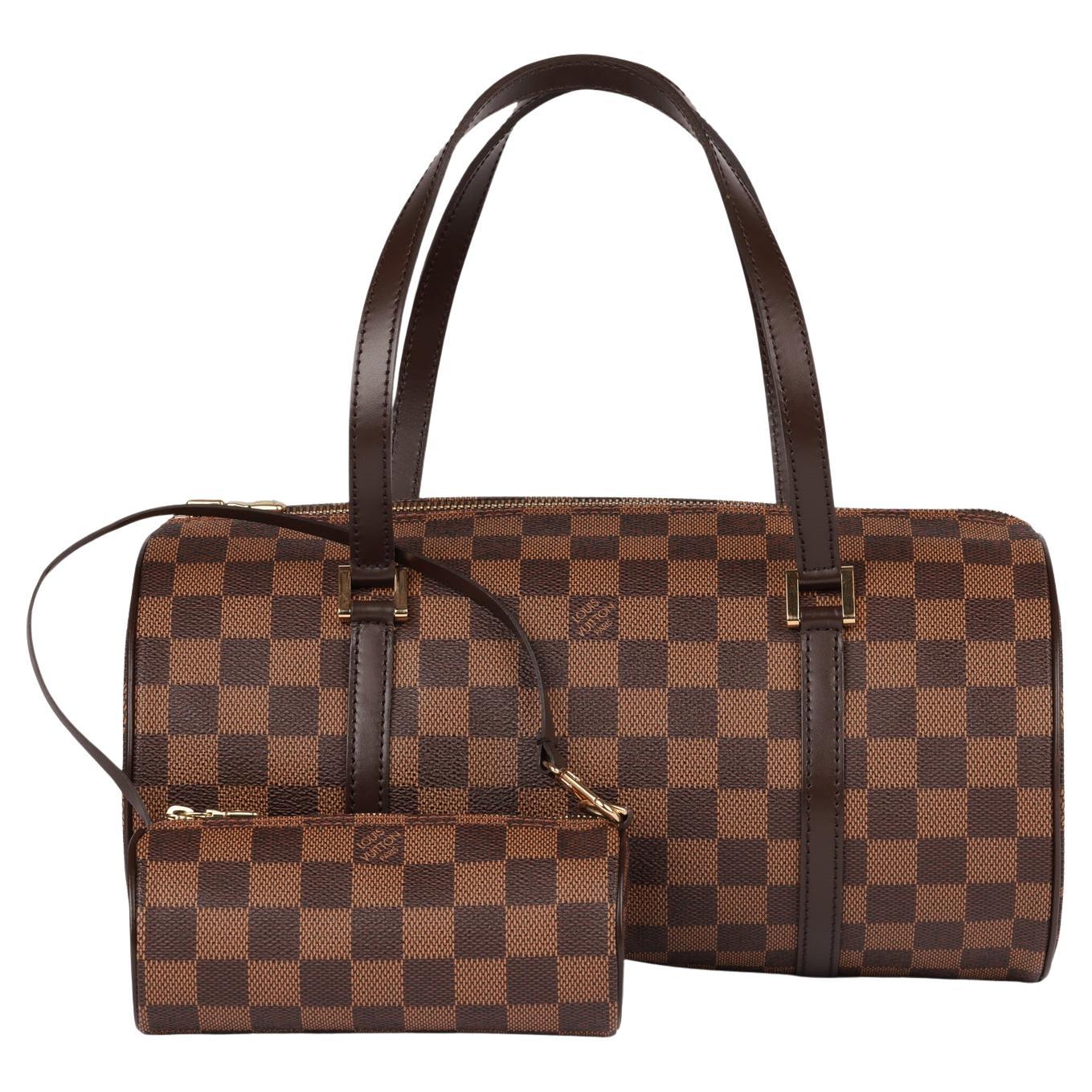 Louis Vuitton Brown Calfskin Leather Vintage Papillon 30 With Pouch For Sale