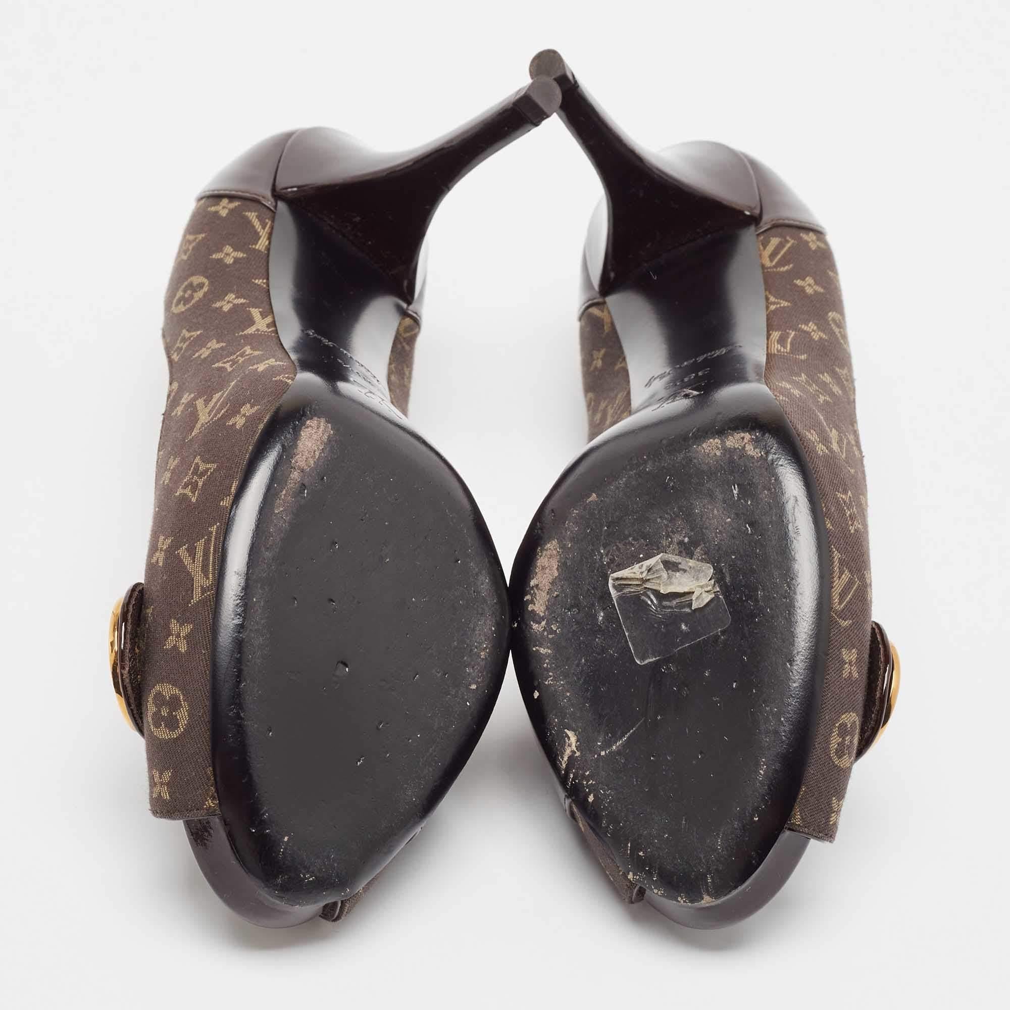 Louis Vuitton - Décolleté in tela e vernice marrone misura 38,5 1