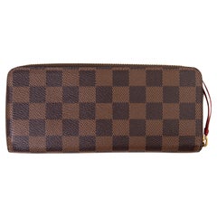 Louis Vuitton Brown Canvas  Damier Ebene Clemence Wallet