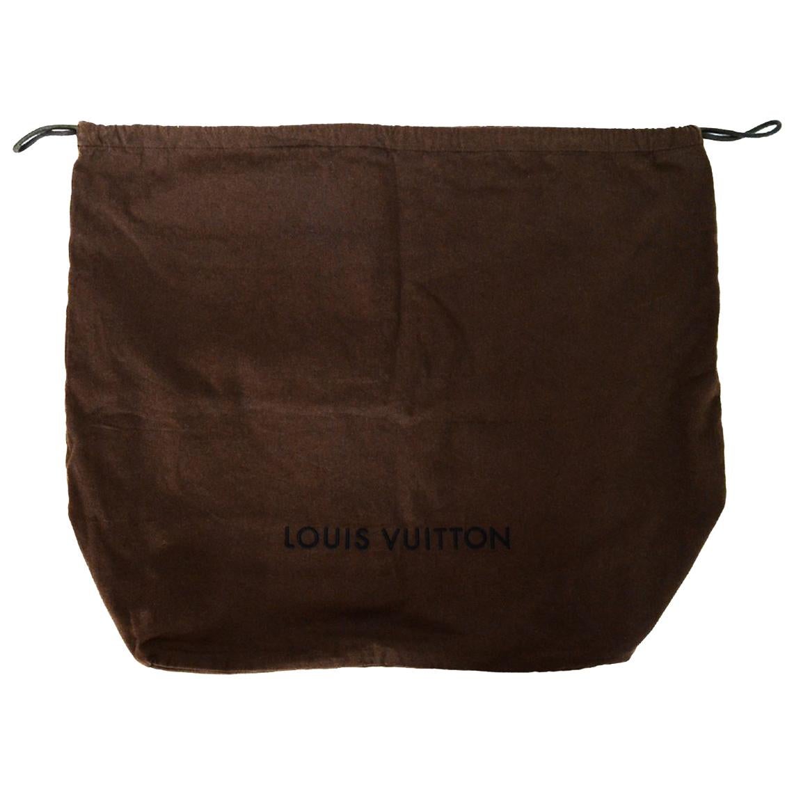 Louis Vuitton Brown Canvas Embroidered 17.5 x 20 Dust Bag W