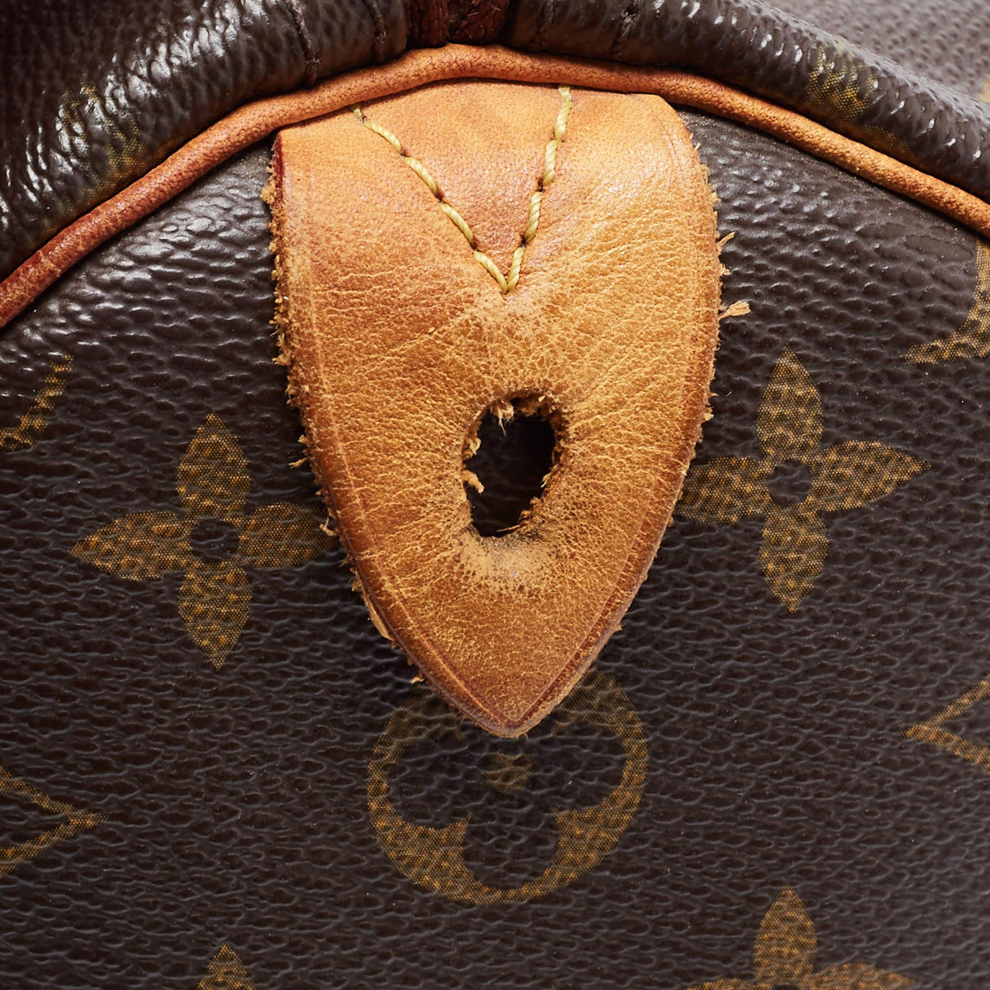 Louis Vuitton Brown Canvas Monogram Speedy 35 Handbag 6