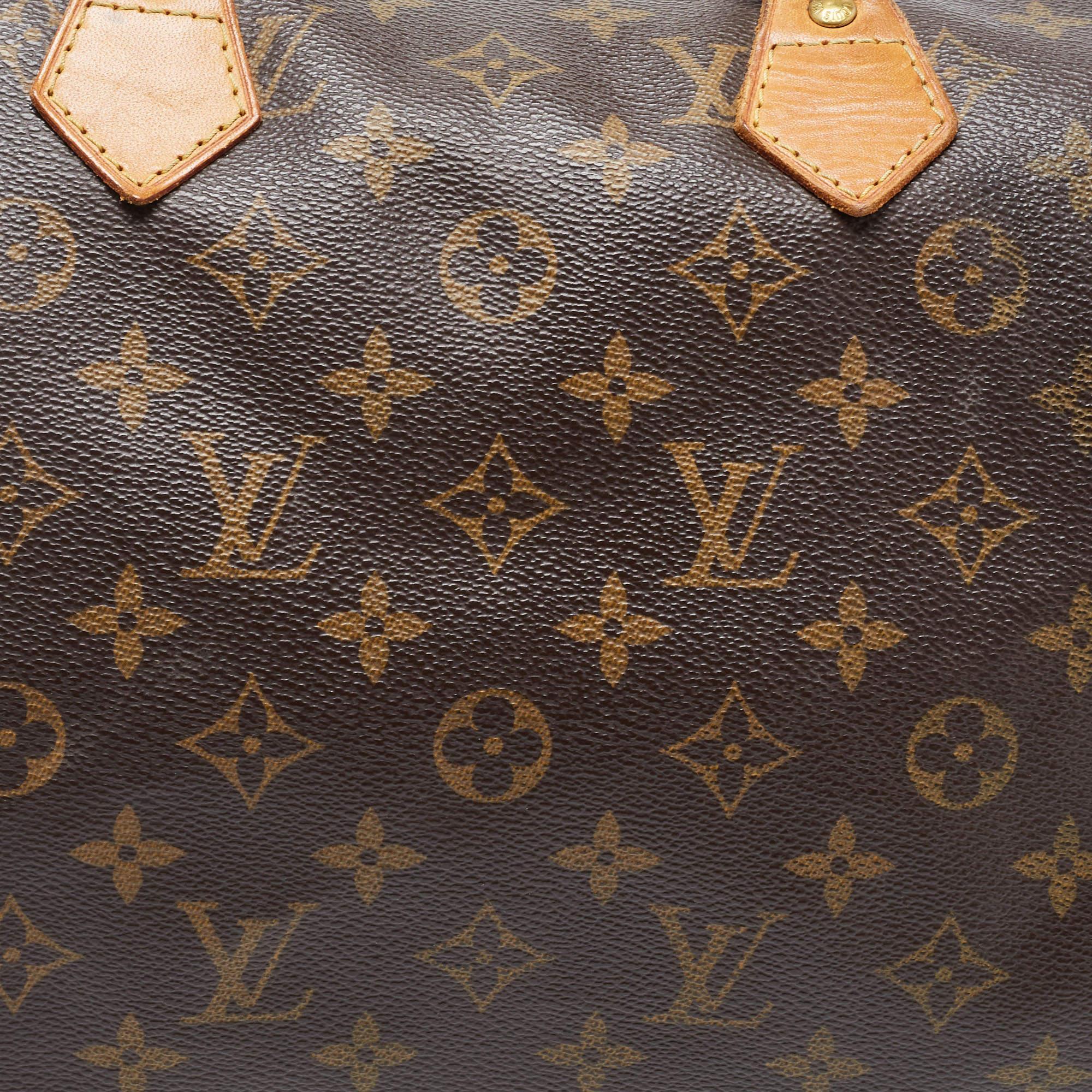 Louis Vuitton Brown Canvas Monogram Speedy 35 Handbag 2