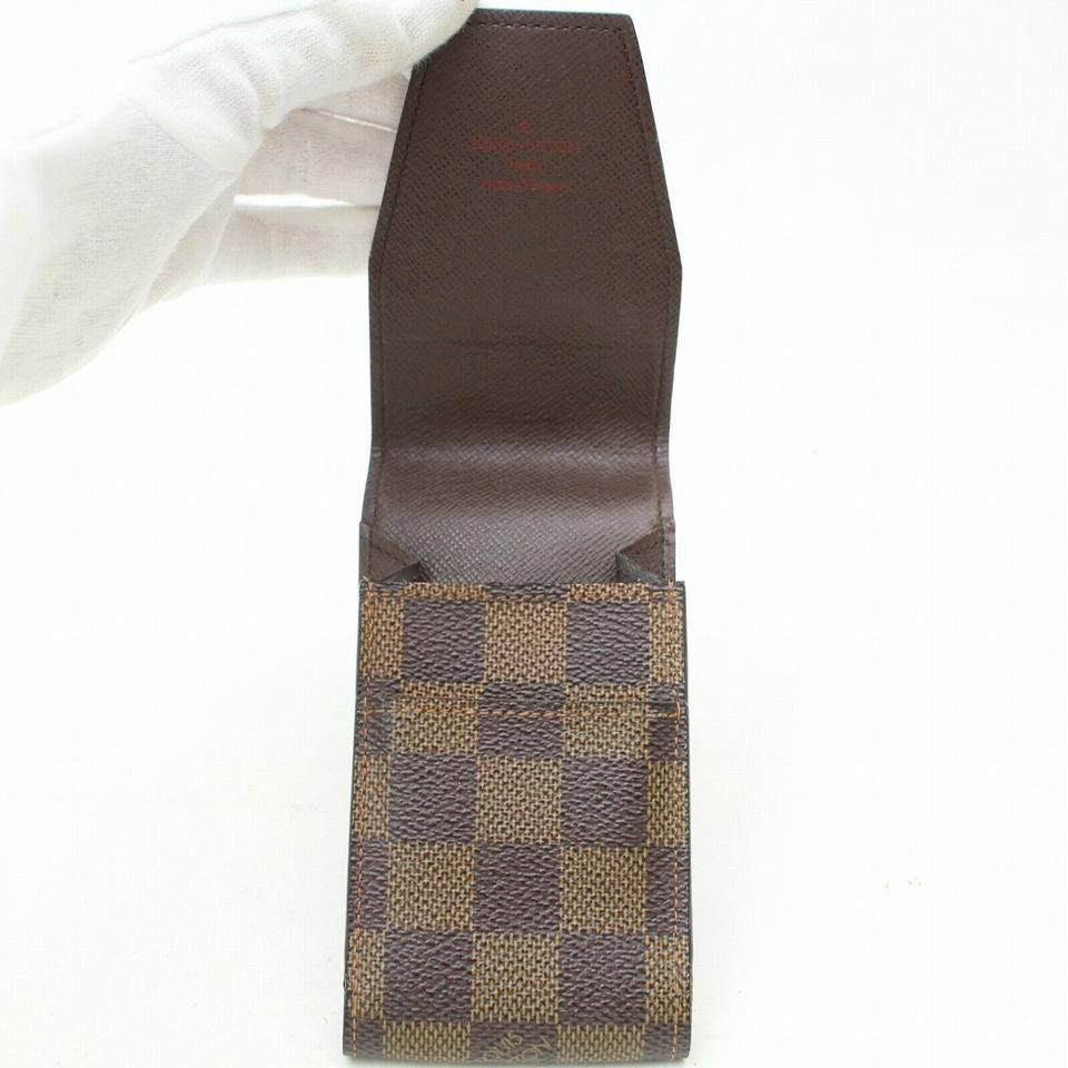 Louis Vuitton Brown Cigarette Case Damier Ebene Etui Pouch 871513 In Good Condition For Sale In Dix hills, NY
