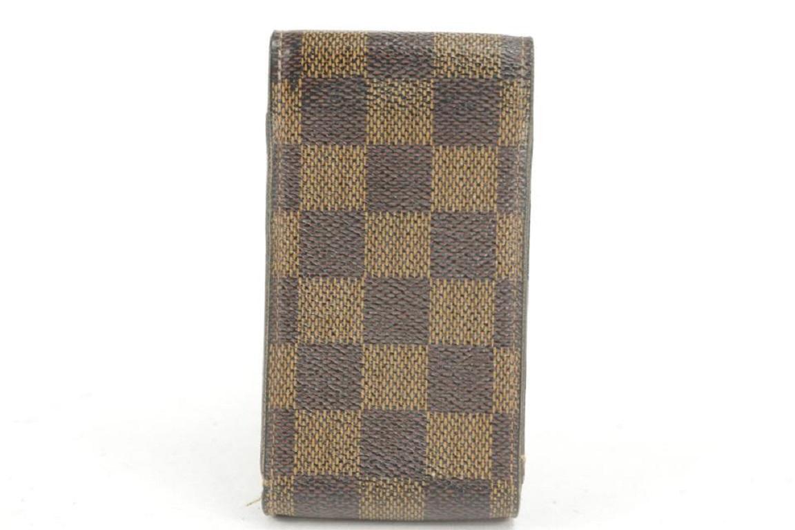 Louis Vuitton Brown Cigarette Case Damier Ebene Mobile Etui Phone and 5lk1221 For Sale 2