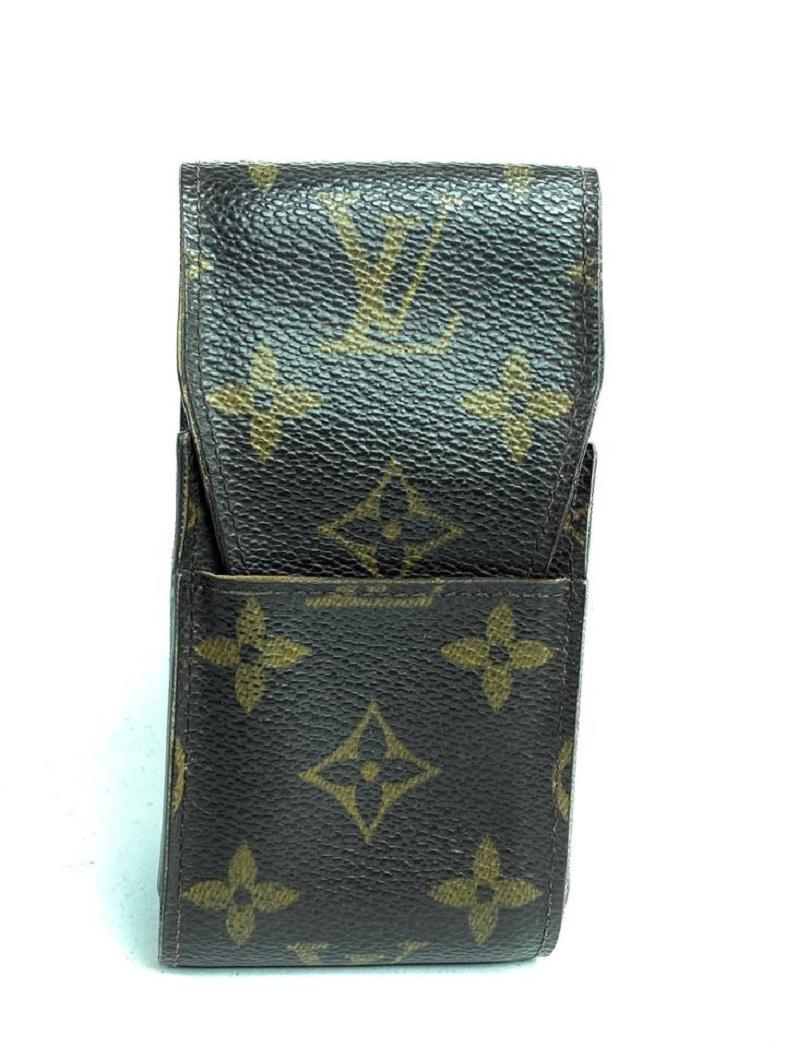 Louis Vuitton Brown Cigarette Case Monogram Etui Mobile 9lv610 Wallet For Sale 4