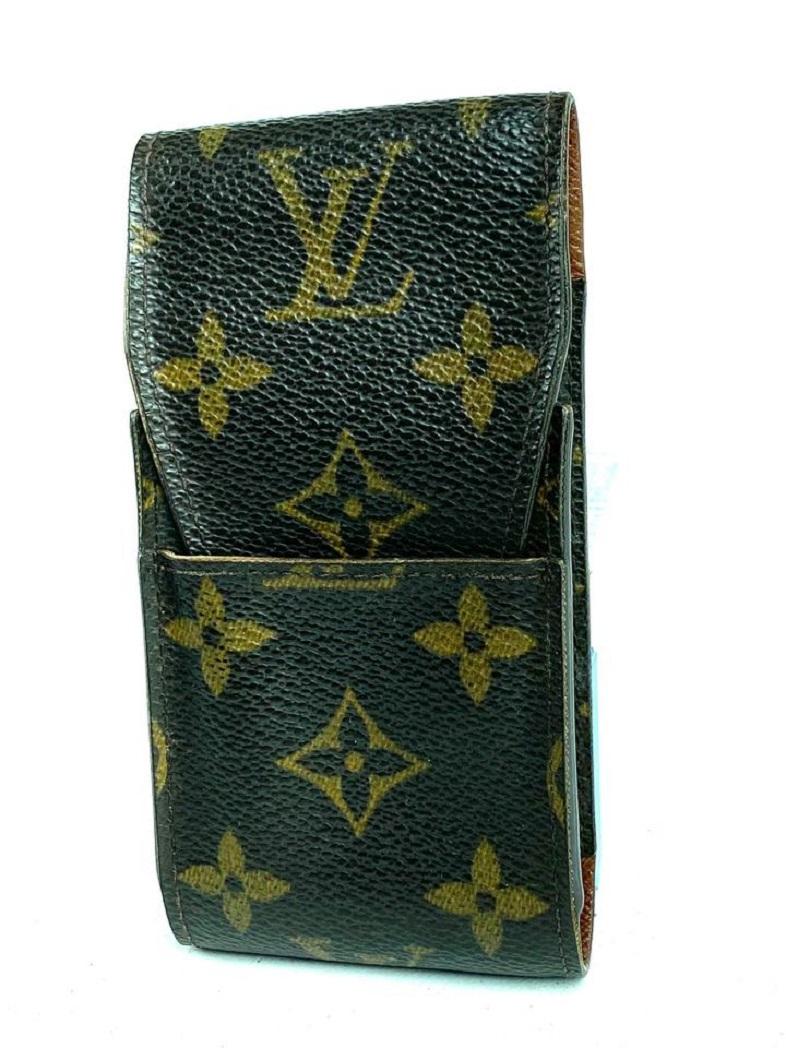 Black Louis Vuitton Brown Cigarette Case Monogram Etui Mobile 9lv610 Wallet For Sale