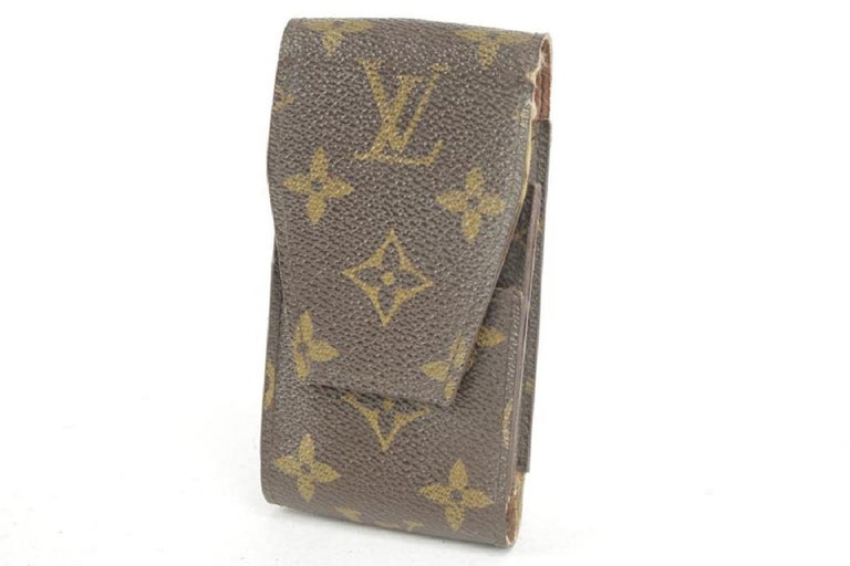 Louis Vuitton Brown Cigarette Case Monogram Etui Mobile Or Pouch 2lk1221  Wallet