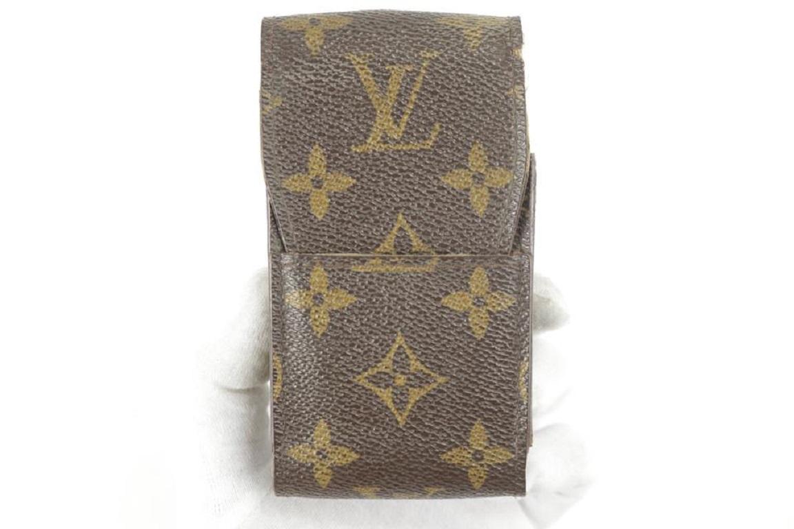 Louis Vuitton Brown Cigarette Case Monogram Etui Mobile Or Pouch 2lk1221 Wallet In Good Condition In Dix hills, NY