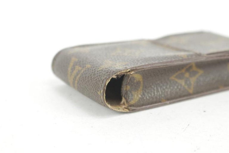 Louis Vuitton Brown Cigarette Case Monogram Etui Mobile Or Pouch