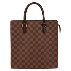 LOUIS VUITTON Brown Coated Canvas Damier Ebene and Brown Calf Leather Venice PM