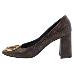 Louis Vuitton Brown Coated Canvas Madeleine Pumps Size 40