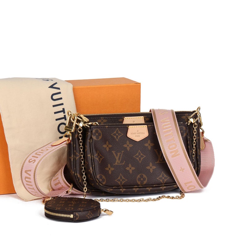 Louis Vuitton Multi Pochette Pink - 3 For Sale on 1stDibs  louis vuitton  shoulder bag pink strap, louis vuitton with pink strap, louis vuitton bag  with pink strap