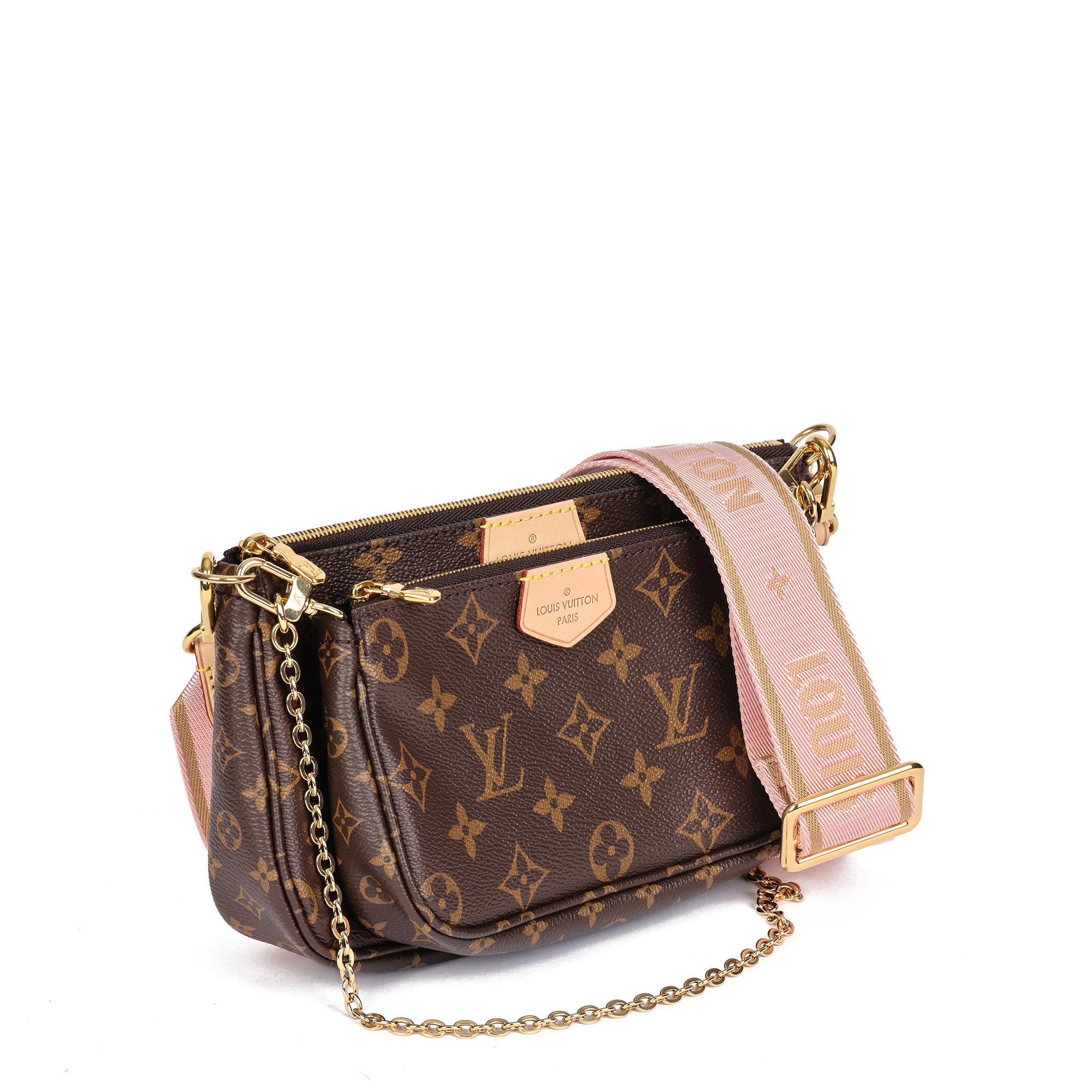 Louis Vuitton Pochette with pink guitar strap – thankunext.us