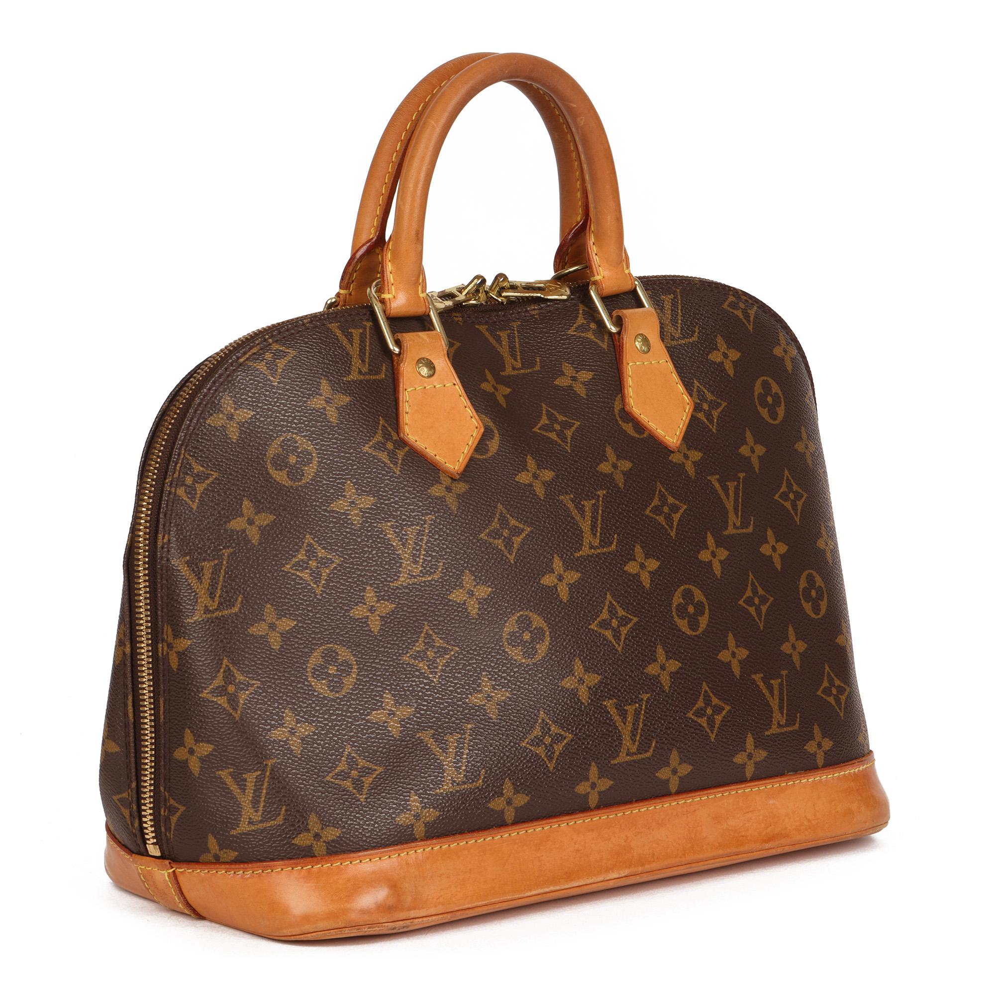 LOUIS VUITTON
Brown Coated Canvas & Vachetta Leather Vintage Alma PM

Xupes Reference: CB539
Serial Number: FL1000
Age (Circa): 2000
Authenticity Details: Date Stamp (Made in France)
Gender: Ladies
Type: Tote

Colour: Brown
Hardware: Golden