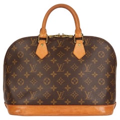 LOUIS VUITTON Brown Coated Canvas & Vachetta Leather Vintage Alma PM