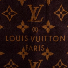 LOUIS VUITTON serviette de plage CLASSIC en coton brun