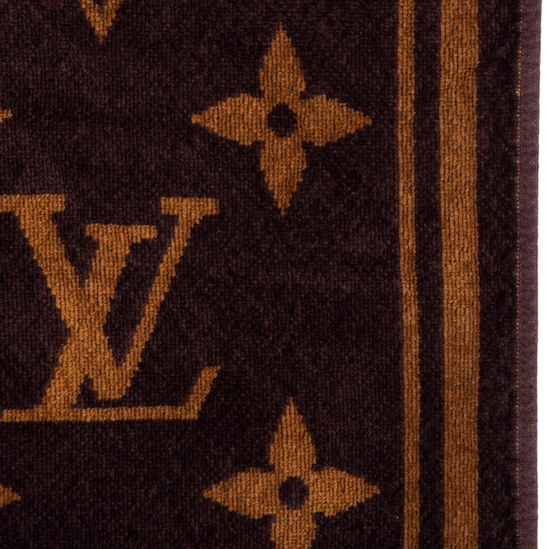 LOUIS VUITTON Monogram Classic Beach Towel Brown ❤ liked on