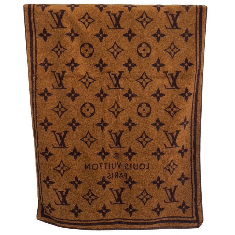 Louis Vuitton Beach Bath Towel Blanket Monogram Brown 146×92cm Cotton