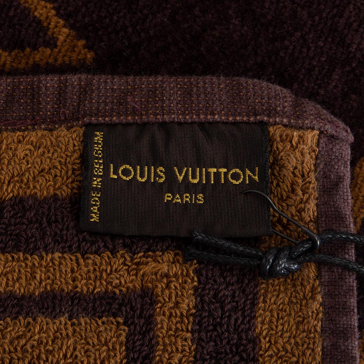 Black LOUIS VUITTON brown cotton CLASSIC BEACH Towel