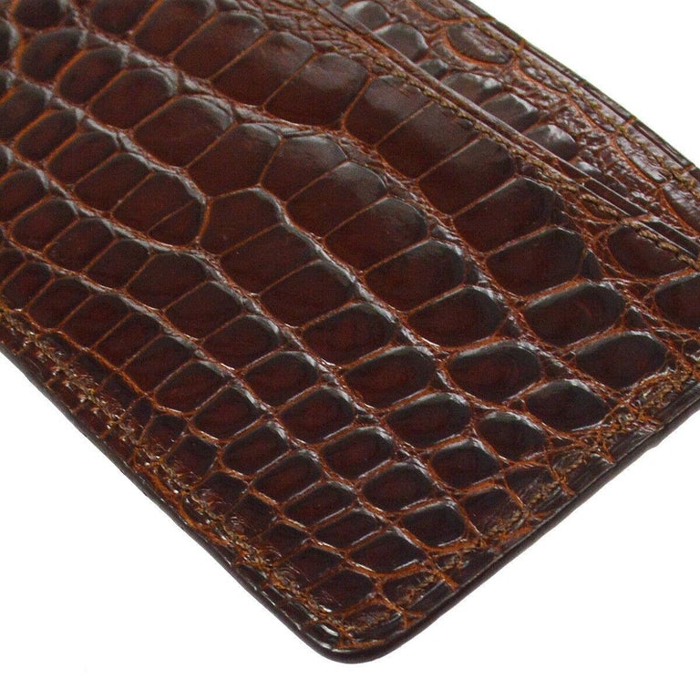 Louis Vuitton Brown Crocodile Exotic Small Men's Women's Wallet Card