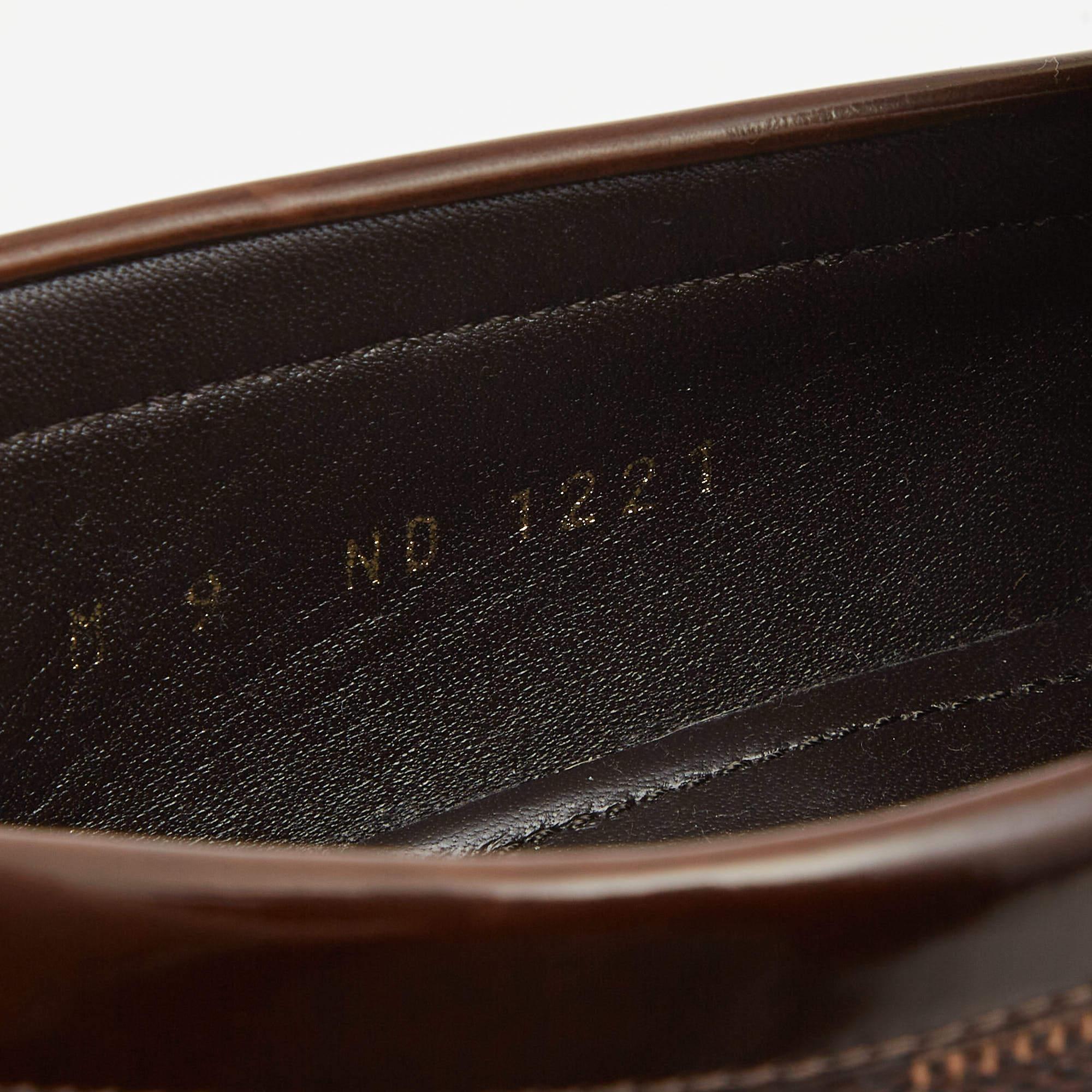 Louis Vuitton Brown Damier Canvas and Leather Major Loafers Size 43 1