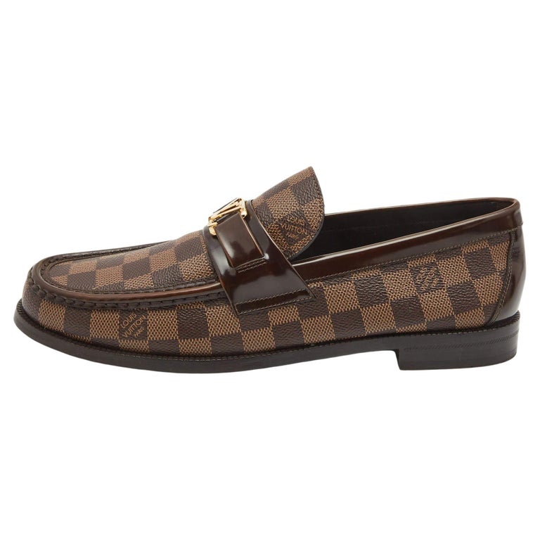Louis Vuitton Brown Damier Canvas and Leather Major Loafers 