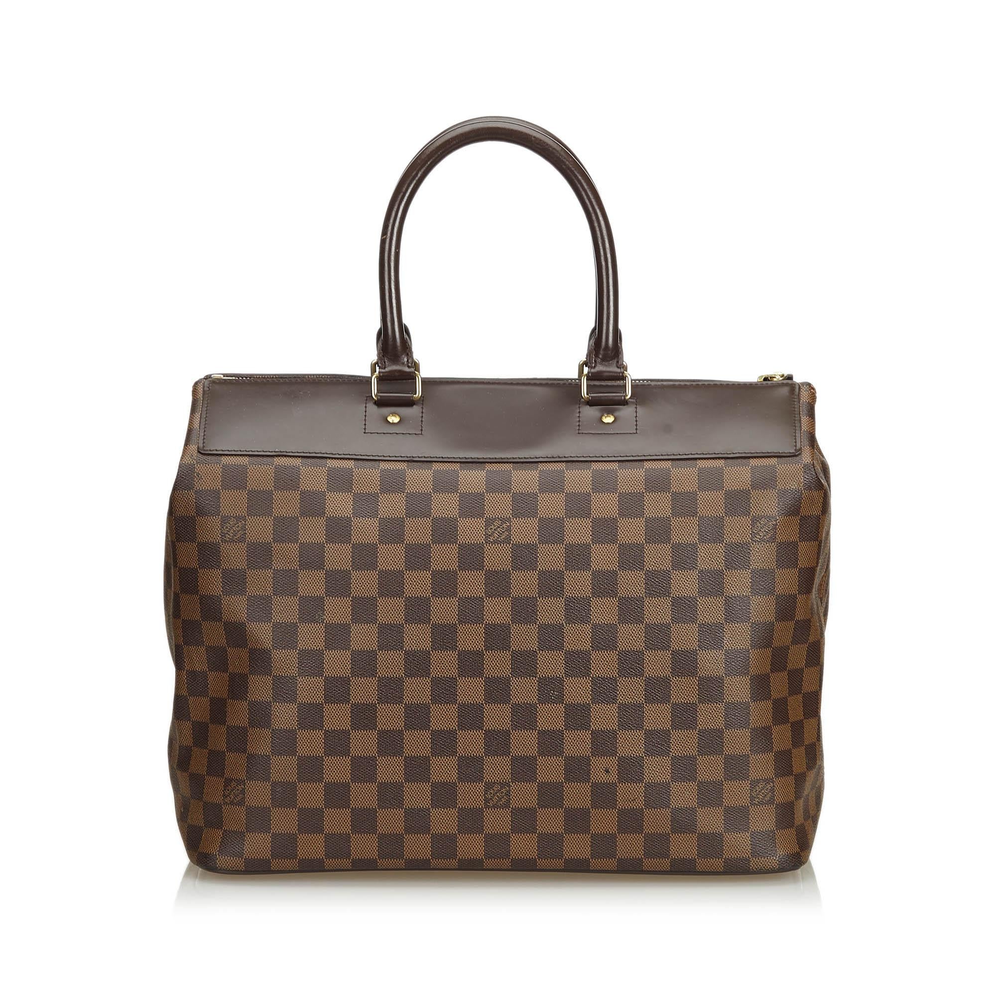 Louis Vuitton Brown Damier Canvas Canvas Damier Ebene Greenwich PM France In Good Condition In Orlando, FL