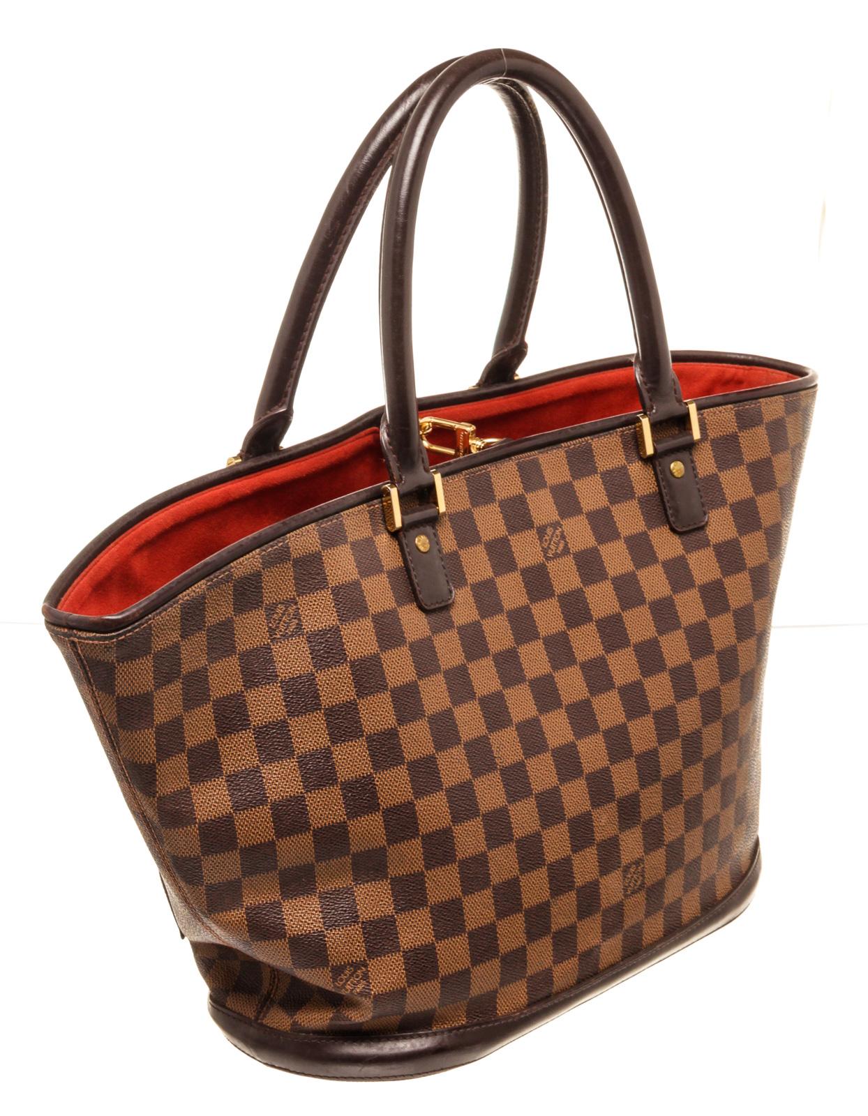Louis Vuitton Louis Vuitton Braun Damier Canvas Manosque GM Tragetasche im Zustand „Gut“ in Irvine, CA
