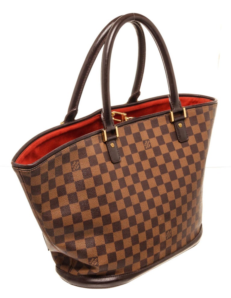 Louis Vuitton Brown Damier Canvas Manosque GM Tote Bag In Good Condition For Sale In Irvine, CA