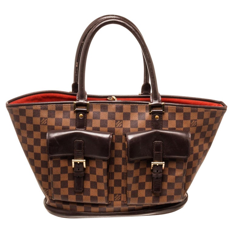 Louis Vuitton Brown Damier Canvas Manosque GM Tote Bag For Sale