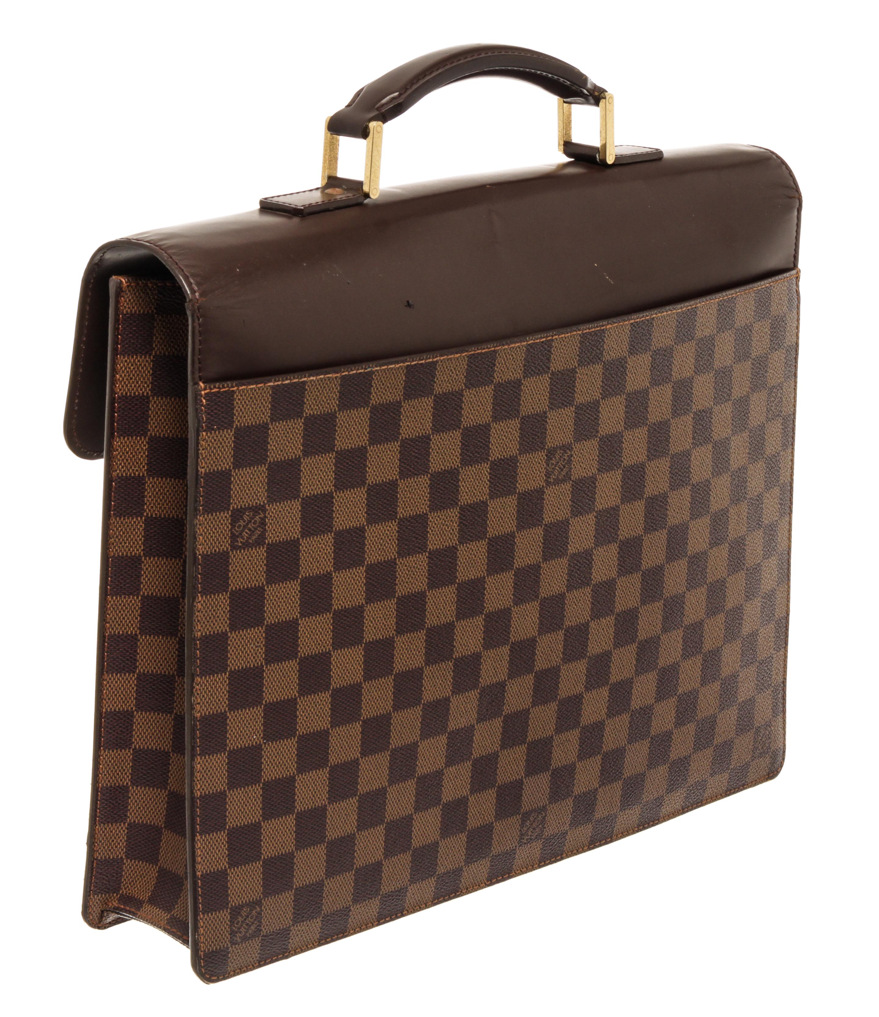 Louis Vuitton Brown Damier Ebene Altona PM Briefcase In Good Condition For Sale In Irvine, CA