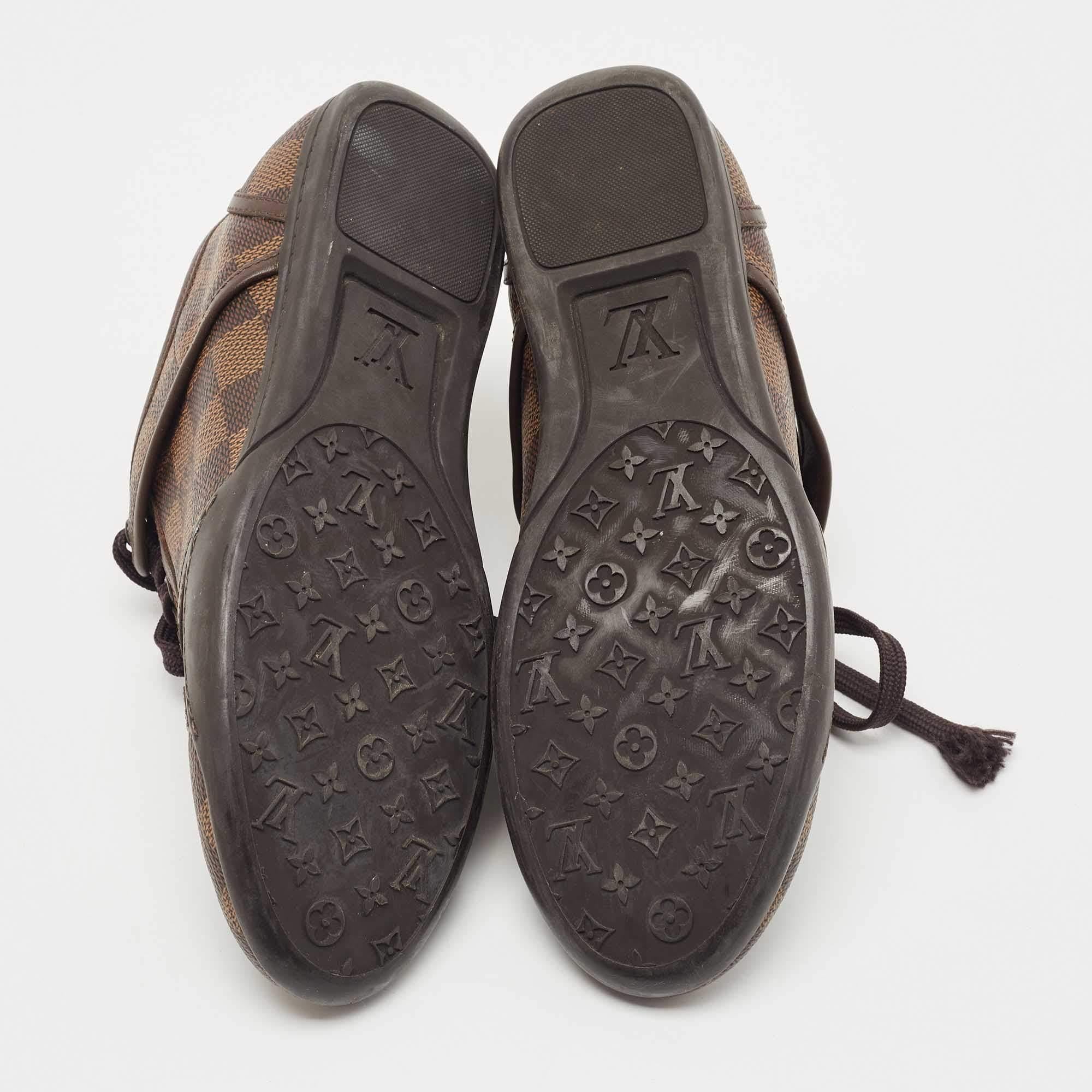 Louis Vuitton Brown Damier Ebene Canvas and Leather Low Top Sneakers Size 35.5 5