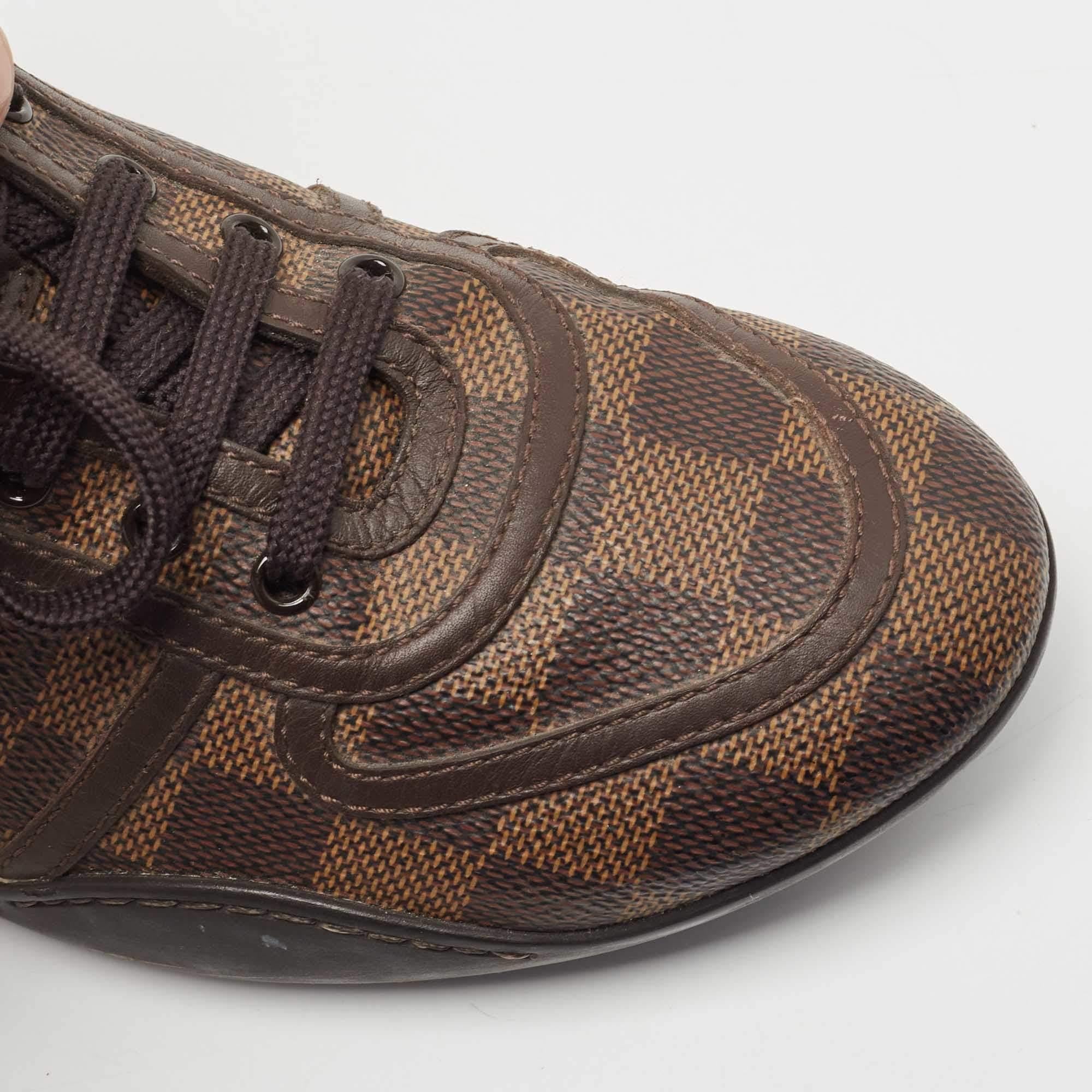 Louis Vuitton Brown Damier Ebene Canvas and Leather Low Top Sneakers Size 35.5 1