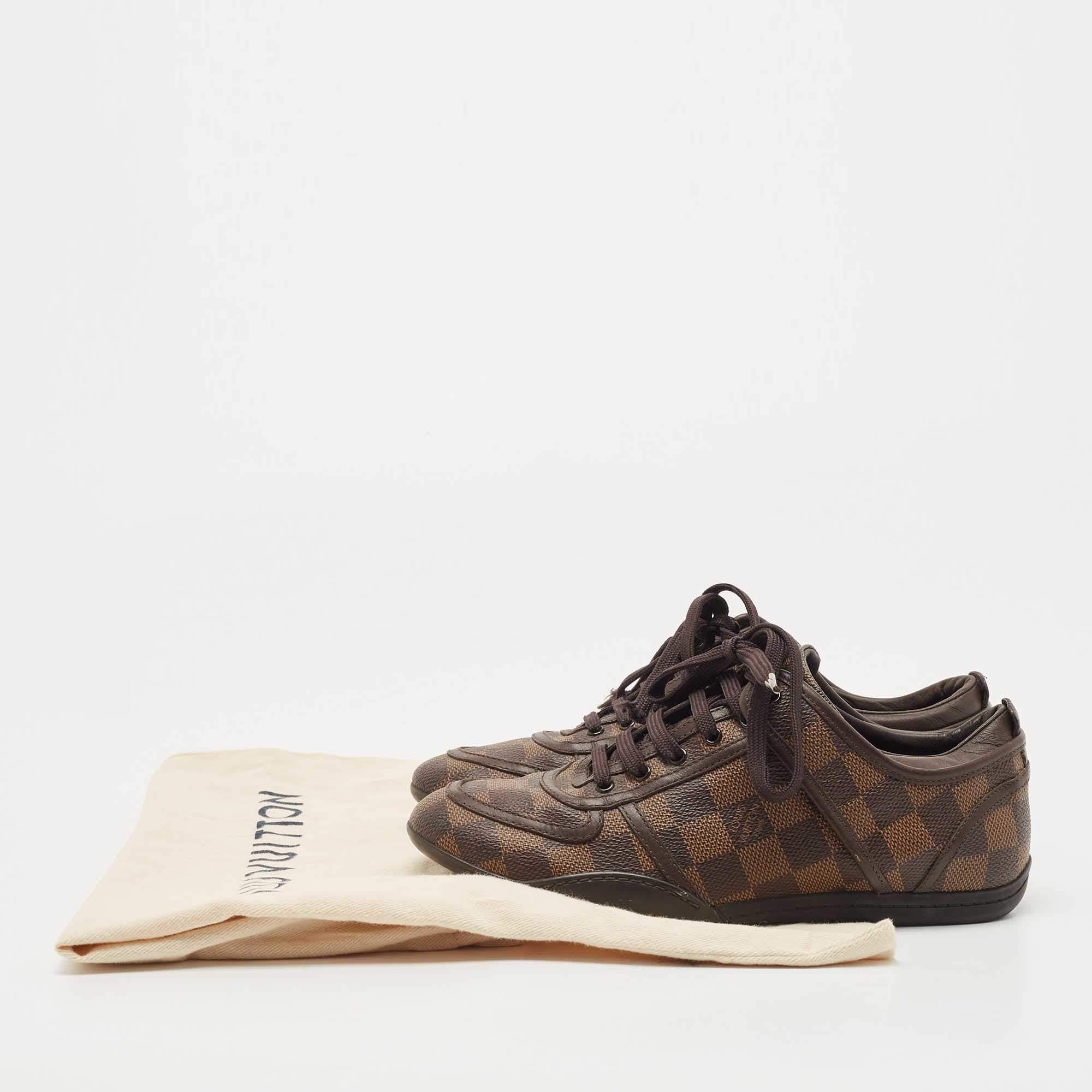 Louis Vuitton Brown Damier Ebene Canvas and Leather Low Top Sneakers Size 35.5 3