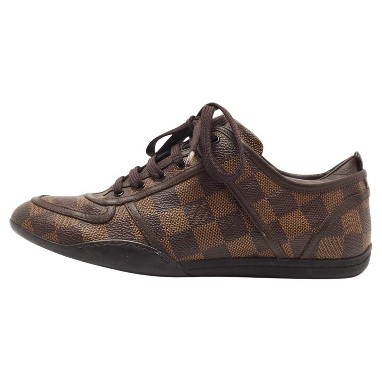 Louis Vuitton Brown Damier Ebene Canvas and Leather Low Top Sneakers Size  35.5 For Sale at 1stDibs