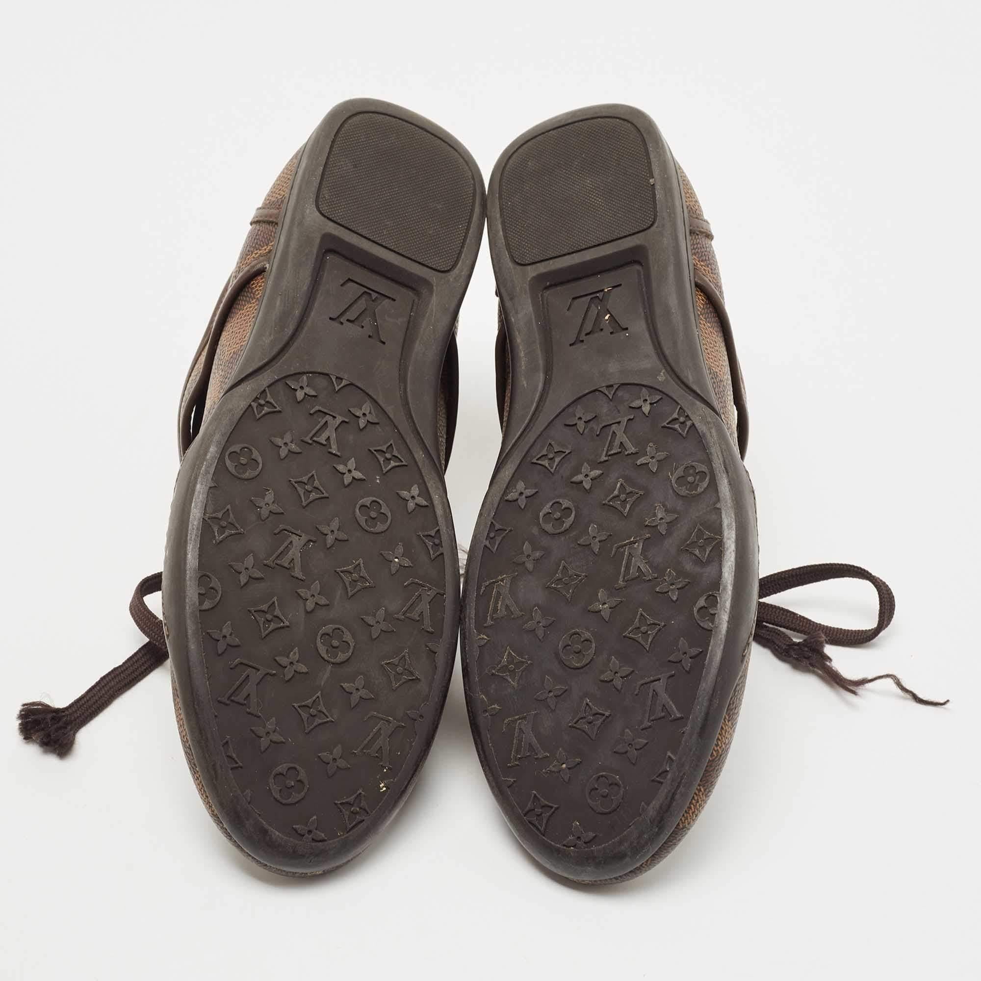 Louis Vuitton Brown Damier Ebene Canvas and Leather Low Top Sneakers Size 36.5 1